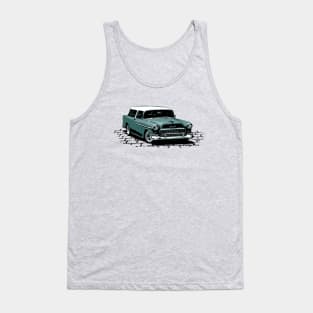 55 Chevy Nomad, Teal 1955 Chevrolet Bel Air Nomad hot rod Tank Top